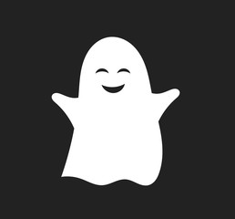 Cute happy ghost character.