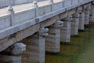 Ancient Chinese stone bridge pier