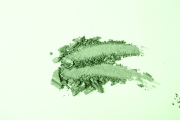Neo mint colored smear of eye shadows.