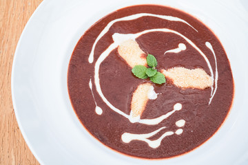 Soup in a plate