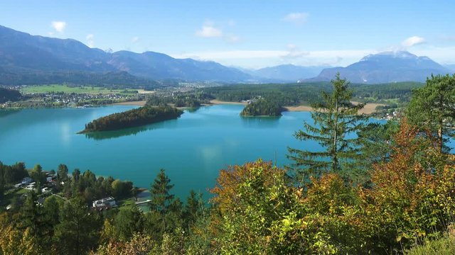 autumn view of austrian lake Faakersee