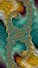 Artfully 3D rendering fractal, fanciful abstract illustration and colorful designed pattern
