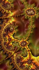 Artfully 3D rendering fractal, fanciful abstract illustration and colorful designed pattern