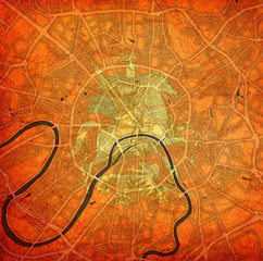 Fototapeta na wymiar map of roads in city of Moscow