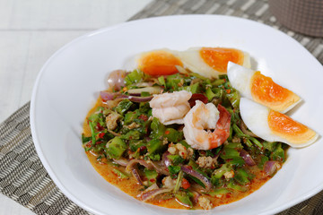 Wing Bean Shrimp and minced pork Salad,Yum Tua Poo