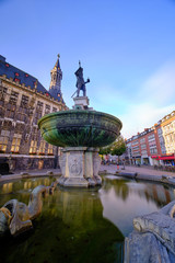 Statue of Charlemagne in front of Aachen Town Hall a spa city near Germany’s borders with Belgium and the Netherlands.