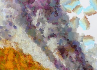 Weathered abstract grunge texture. Background with paint strokes and splashes. Pattern with dirty and blots elements. Retro oil style. Simple closeup template for graphic design