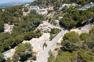 Fototapeta na wymiar Island of Mallorca. Mountain road near the town of Canyamel.