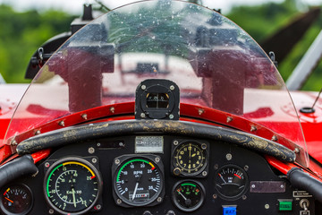 Fototapeta premium Cockpit of a german triplane replica from first World War.