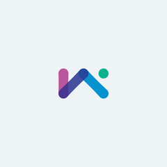 Logo Letter W Modern Design, Icon W Colorful.