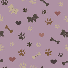 Seamless Dog Paw Pattern