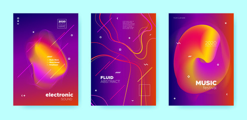 Colorful Fluid Abstract. Gradient Music Design. 