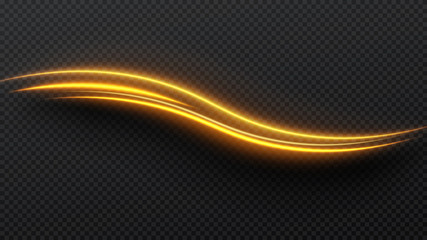 Glittering elegant shine golden motion swoosh