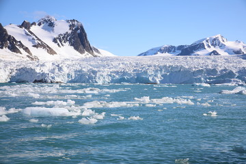 Arctic Ocean and Glacier near Longyearbyen, Svalbard, Norway