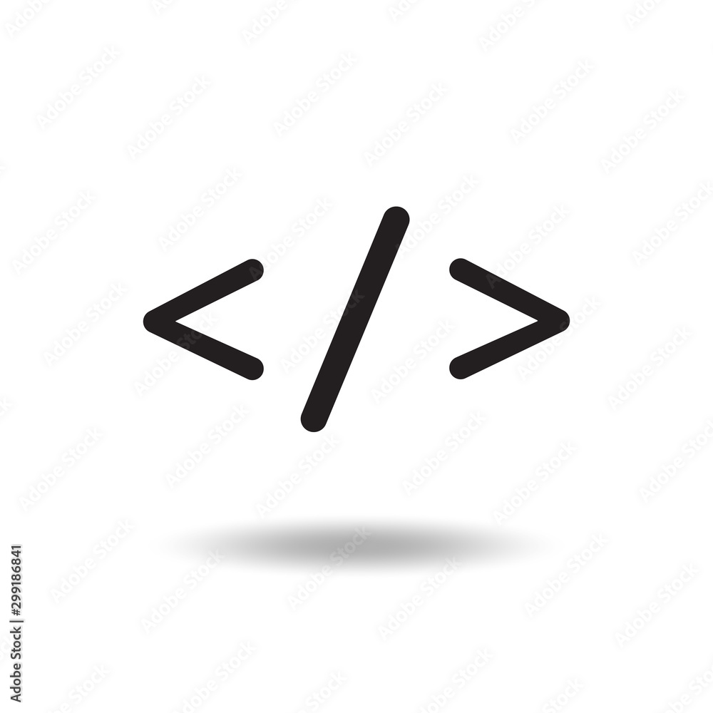 Poster flat design of code icon isolated on white background. code symbol for your web site design, logo, a