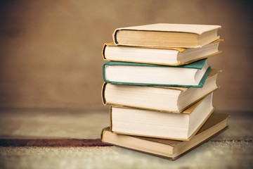 Old books on dark  background