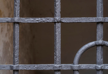 Forged grill on the basement window