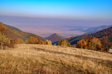 hills in the fall season, Fantanele village, Sibiu county, Romania