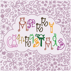 merry christmas postcard, new year