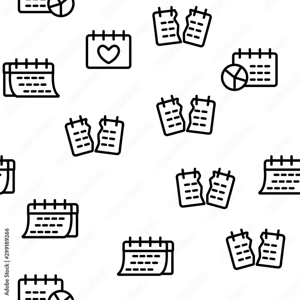 Poster schedule vector seamless pattern thin line illustration