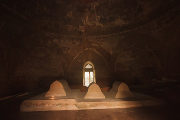 A wide shot of the interiors of the tombs of Jalaluddin Muhammad Shah and his family inside the...