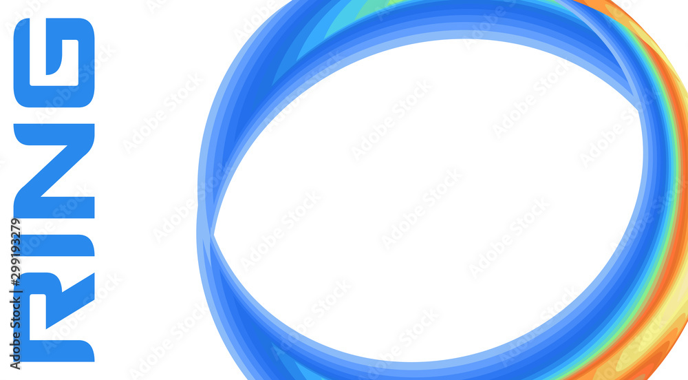 Poster card with colorful ring on white background. vector graphics