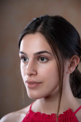 Portrait of beautiful woman with perfect skin