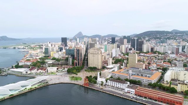 Aerial image of downtown Rio de Janeiro, Brazil.