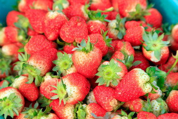 Piles of strawberries together