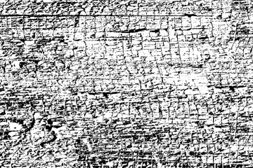 Grunge black and white. Abstract monochrome background. Vector pattern of scratches, chips, scuffs. Vintage worn surface. Old wall texture