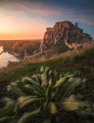 Famous Devin Castle Ruin Located at Confluence of Danube River and Morava River near Bratislava,...