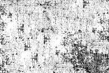 Grunge black and white. Abstract monochrome background. Vector pattern of scratches, chips, scuffs. Vintage worn surface. Old wall texture