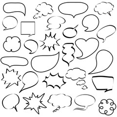 Comic speech bubbles, dialogs icons