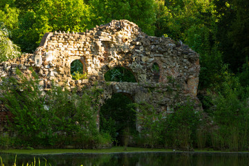 The old grotto, wanstead park, ruins of old folly, london, uk