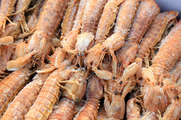 Frozen skins and shrimps