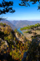 View on river and mountains from viewpoint