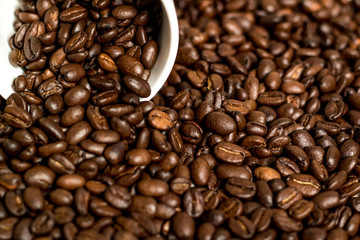 Fototapeta premium photograph of many coffee seeds