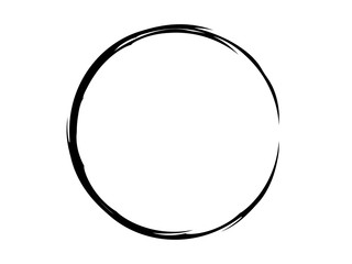 Grunge artistic circle made of black ink.Grunge thin circle made for marking.Black artistic grunge element made for your design.