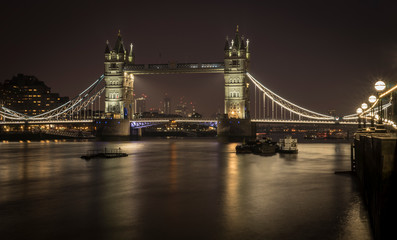 On the river Thames at night.