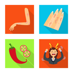 Fototapeta premium Vector illustration of dermatology and disease symbol. Collection of dermatology and medical stock symbol for web.