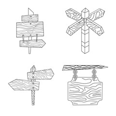 Fototapeta premium Vector design of hardwood and material symbol. Set of hardwood and wood vector icon for stock.