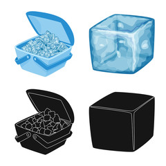 Vector illustration of texture and frozen icon. Collection of texture and transparent vector icon for stock.