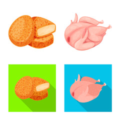 Isolated object of product and poultry symbol. Set of product and agriculture vector icon for stock.