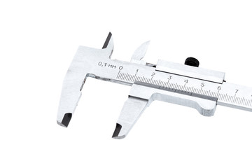 vernier caliper close up tool isolated on a white background.