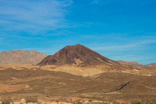 Striking landscapes along Lakeshore Road in Lake Mead National Recreation Area in Nevada