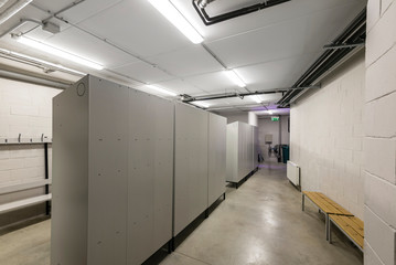 Interior of a modern lockers room - Grey colour mood