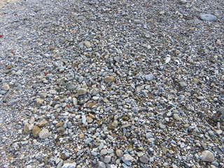 Close up of texture of beach pebbles at Herold's Bay, Cape.