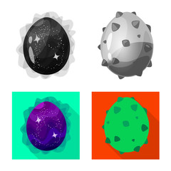 Isolated object of animal and prehistoric logo. Collection of animal and cute stock vector illustration.