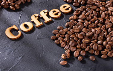 Coffea - Roasted Coffee Beans. Text space