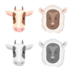 Isolated object of agriculture and breeding icon. Collection of agriculture and organic stock vector illustration.